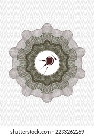 Rosette estilo pasaporte verde y rojo. con icono de fertilización dentro