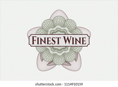 Green and Red passport style rossete with text Finest Wine inside