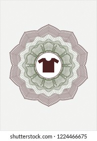 Green and Red passport style rossete with shirt icon inside