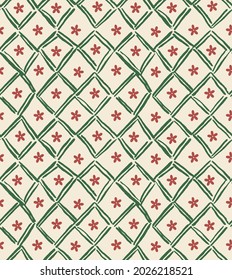 green with red Patterns with decorative ornament, Geometric ornamental vector pattern. Seamless flower design. can be used for textile.