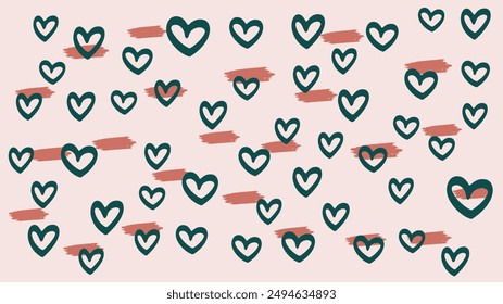 Green red and pink vector organic confetti background with shapes