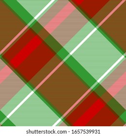 Green red plaid ireland seamless pattern. Vector illustration.