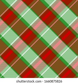 Green red plaid ireland seamless pattern. Vector illustration.