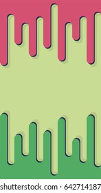 Green and red plastic comb on a green background.