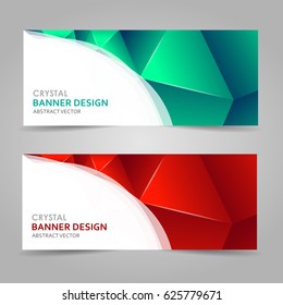 Green and red polygonal abstract banner
