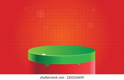 Green and red product display stand