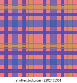 green red purple pink blue Minimal Plaid textured seamless pattern vintage repeatable tartan for fashion textiles fabric ornament and graphics retro print. traditional scottish vector illustration