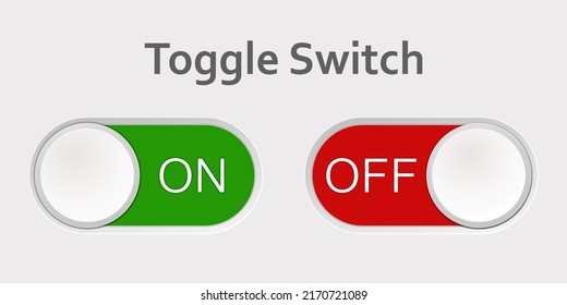 Green And Red Radio Buttons, Toggle Switches. 3 D. Vector Illustration.