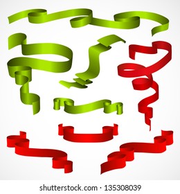 green and red ribbon set