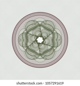 Green and Red rosette. Linear Illustration.