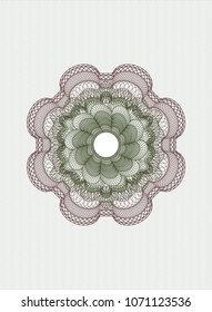  Green and Red rosette. Linear Illustration.