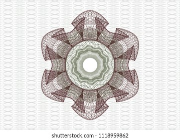 Green and Red rosette. Linear Illustration.