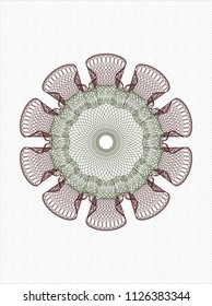 Green and Red rosette. Linear Illustration.
