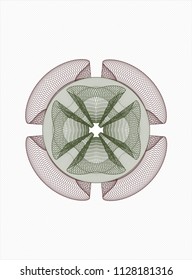 Green and Red rosette. Linear Illustration.