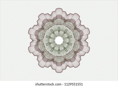 Green and Red rosette. Linear Illustration.