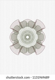 Green and Red rosette. Linear Illustration.