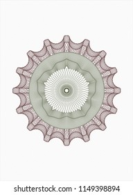 Green and Red rosette. Linear Illustration.