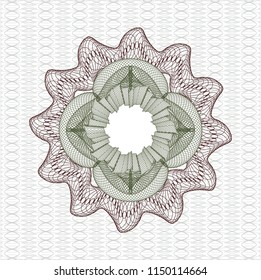 Green and Red rosette. Linear Illustration.