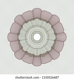 Green and Red rosette. Linear Illustration.