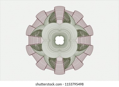 Green and Red rosette. Linear Illustration.
