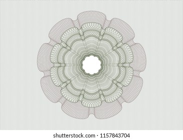 Green and Red rosette. Linear Illustration.