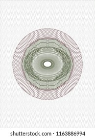 Green and Red rosette. Linear Illustration.