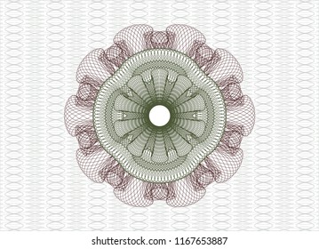 Green and Red rosette. Linear Illustration.