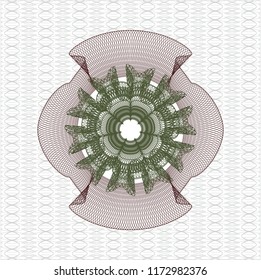 Green and Red rosette. Linear Illustration.