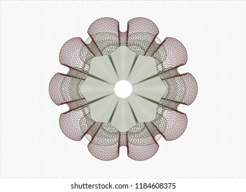 Green and Red rosette. Linear Illustration.