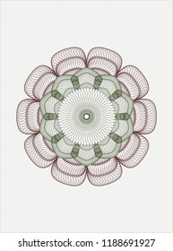 Green and Red rosette. Linear Illustration.