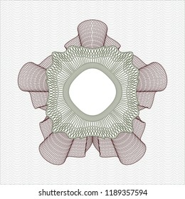 Green and Red rosette. Linear Illustration.