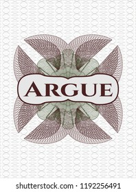 Green and Red rosette. Linear Illustration with text Argue inside