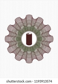 Green and Red rosette. Linear Illustration with soda can icon inside