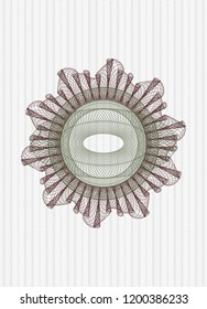 Green and Red rosette. Linear Illustration.