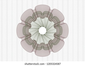 Green and Red rosette. Linear Illustration.