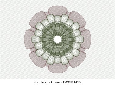 Green and Red rosette. Linear Illustration.
