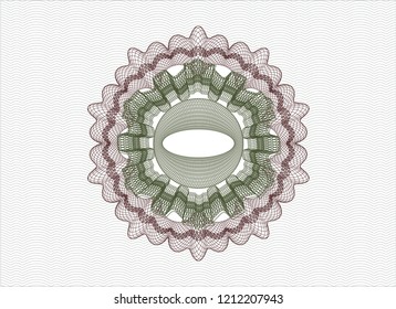 Green and Red rosette. Linear Illustration.
