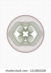 Green and Red rosette. Linear Illustration.