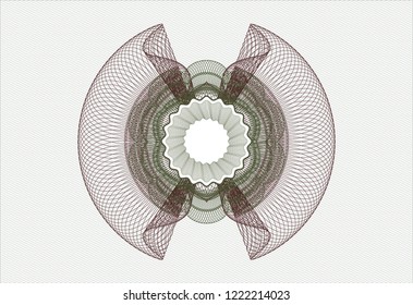 Green and Red rosette. Linear Illustration.