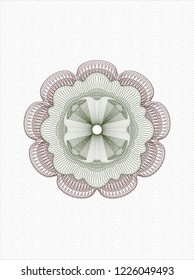 Green and Red rosette. Linear Illustration.