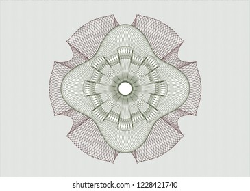 Green and Red rosette. Linear Illustration.