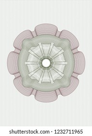 Green and Red rosette. Linear Illustration.