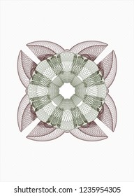 Green and Red rosette. Linear Illustration.