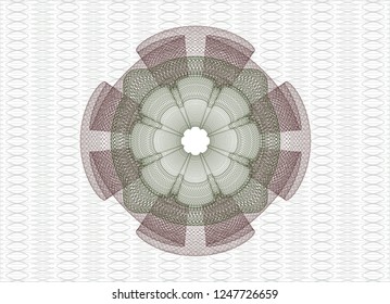 Green and Red rosette. Linear Illustration.