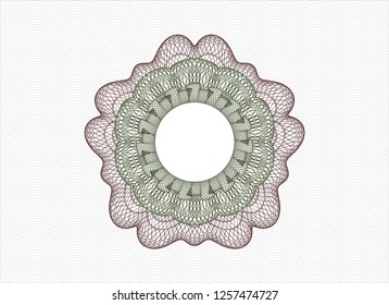 Green and Red rosette. Linear Illustration.
