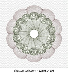 Green and Red rosette. Linear Illustration.