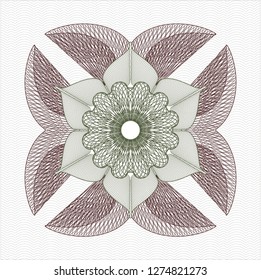 Green and Red rosette. Linear Illustration.
