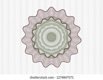 Green and Red rosette. Linear Illustration.
