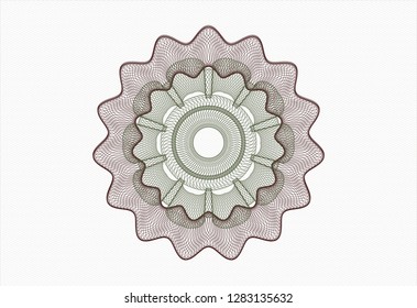 Green and Red rosette. Linear Illustration.