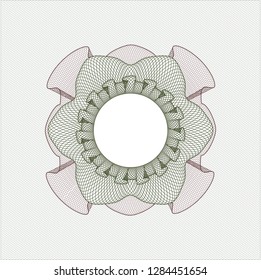 Green and Red rosette. Linear Illustration.